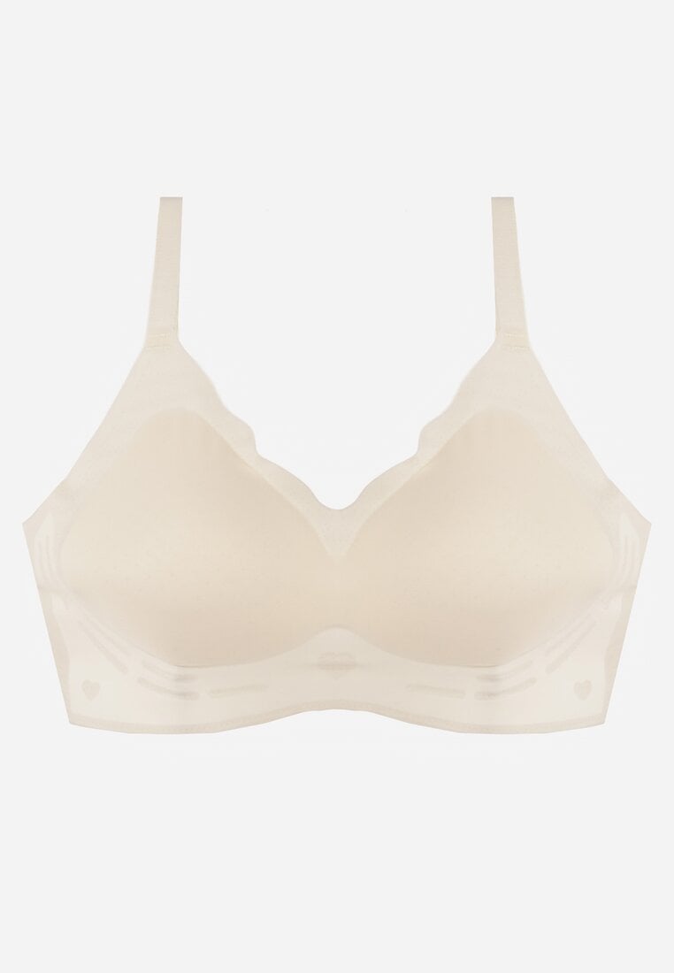 Jasnobeżowy Bezszwowy Biustonosz z Usztywnieniem Bez Fiszbin Zeritha