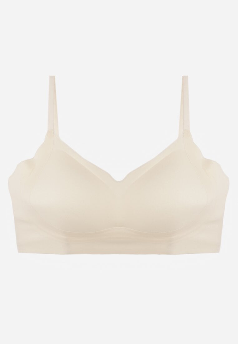 Jasnobeżowy Elastyczny Biustonosz Bezszwowy Bez Fiszbin Edaelia