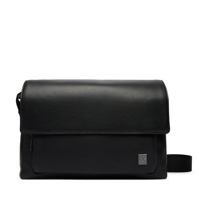 Saszetka Calvin Klein Emblem Hw Flap Messenger LV04D3299G Czarny