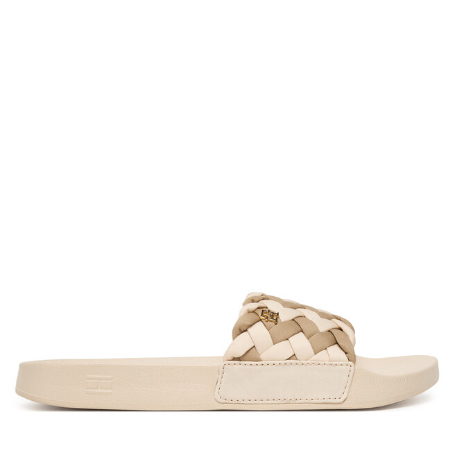 Klapki Tommy Hilfiger Th Braided Pool Slide FW0FW09203 Beżowy
