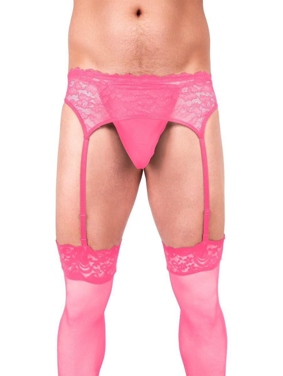 Prowler Pink Lace Garter Set Small