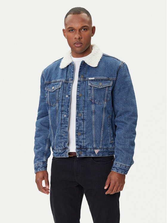 Guess Jeans Kurtka jeansowa M4BN44 D5EJ1 Granatowy Regular Fit