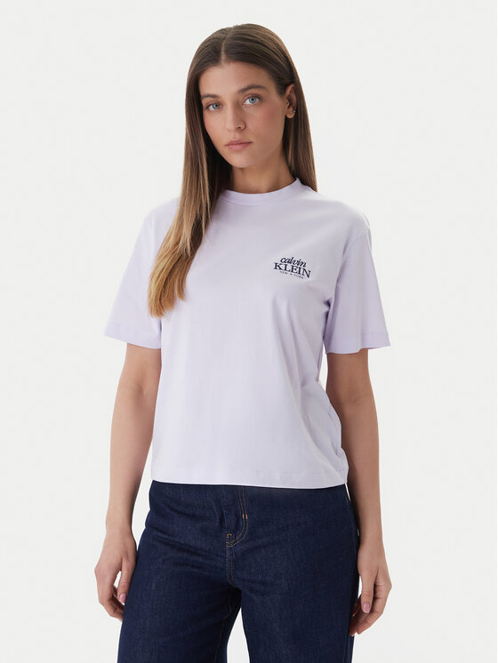 Calvin Klein Jeans T-Shirt LV047F801G Różowy Boxy Fit