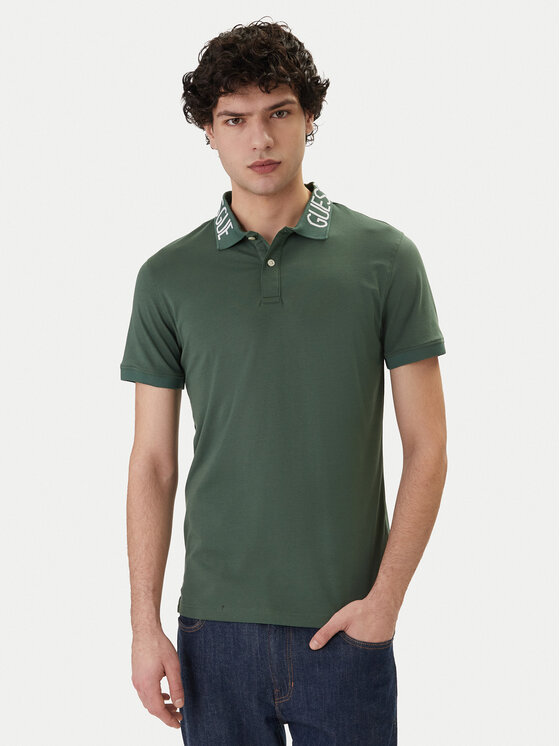 Guess Polo M6GP66 K3070 Zielony Slim Fit