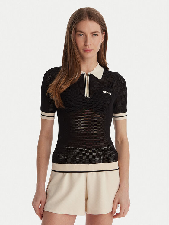 Guess Polo V6GR04 Z0725 Czarny Regular Fit