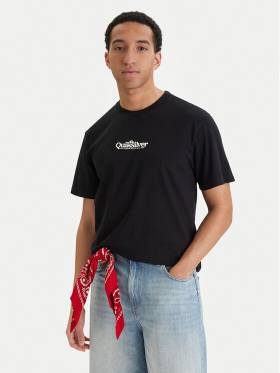Quiksilver T-Shirt EQYZT08174 Czarny Regular Fit