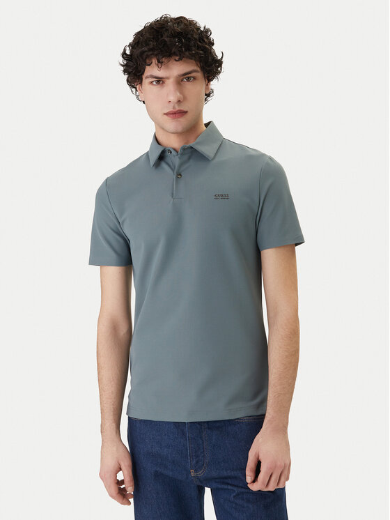 Guess Polo M6RP02 KD202 Niebieski Slim Fit