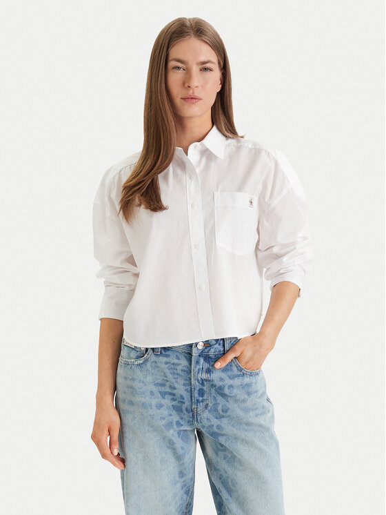 Calvin Klein Jeans Koszula LV047F148G Biały Relaxed Fit