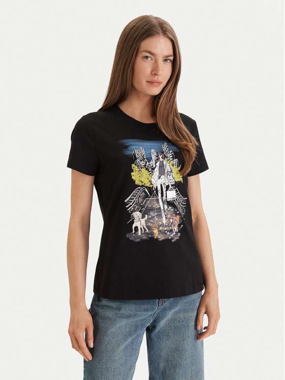 DKNY T-Shirt P61M0WNA Czarny Regular Fit