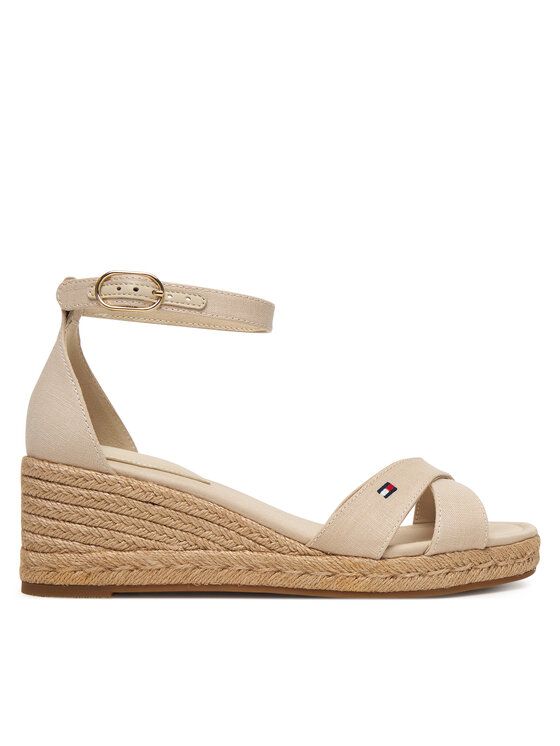 Tommy Hilfiger Espadryle Mid Wedge Espad X Cross FW0FW09332 Beżowy