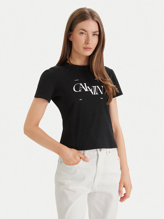 Calvin Klein Jeans T-Shirt Seasonal LV047F808G Czarny Slim Fit