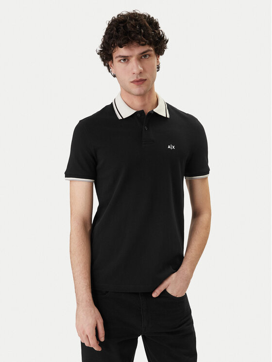 Armani Exchange Polo XM002350 AF10366 UC001 Czarny Regular Fit