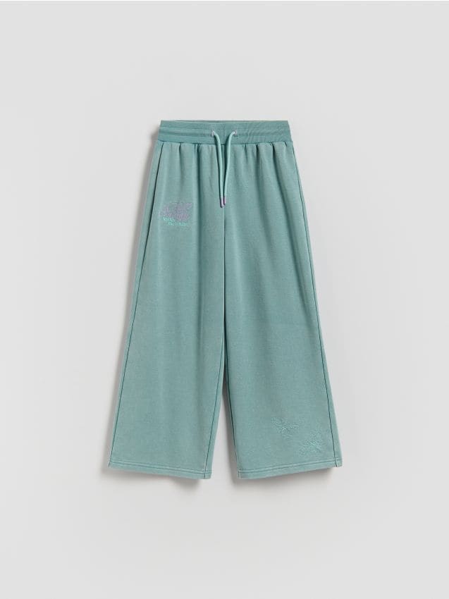 Reserved - Szerokie spodnie dresowe - miętowy