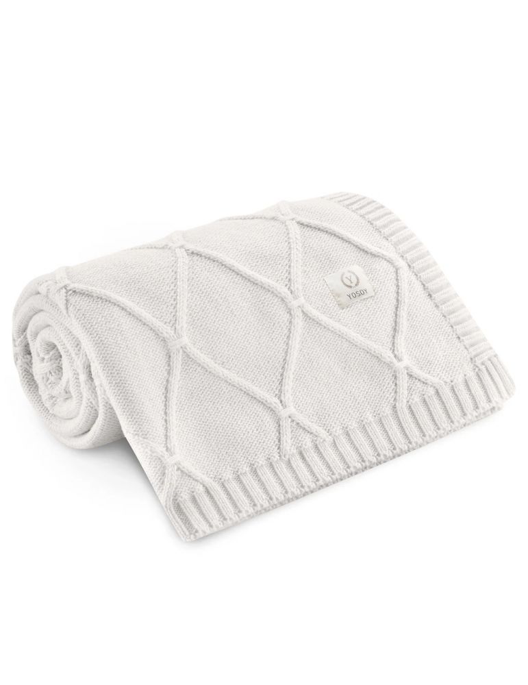 Yosoy Kocyk 100% merino wool Diamonds kremowy