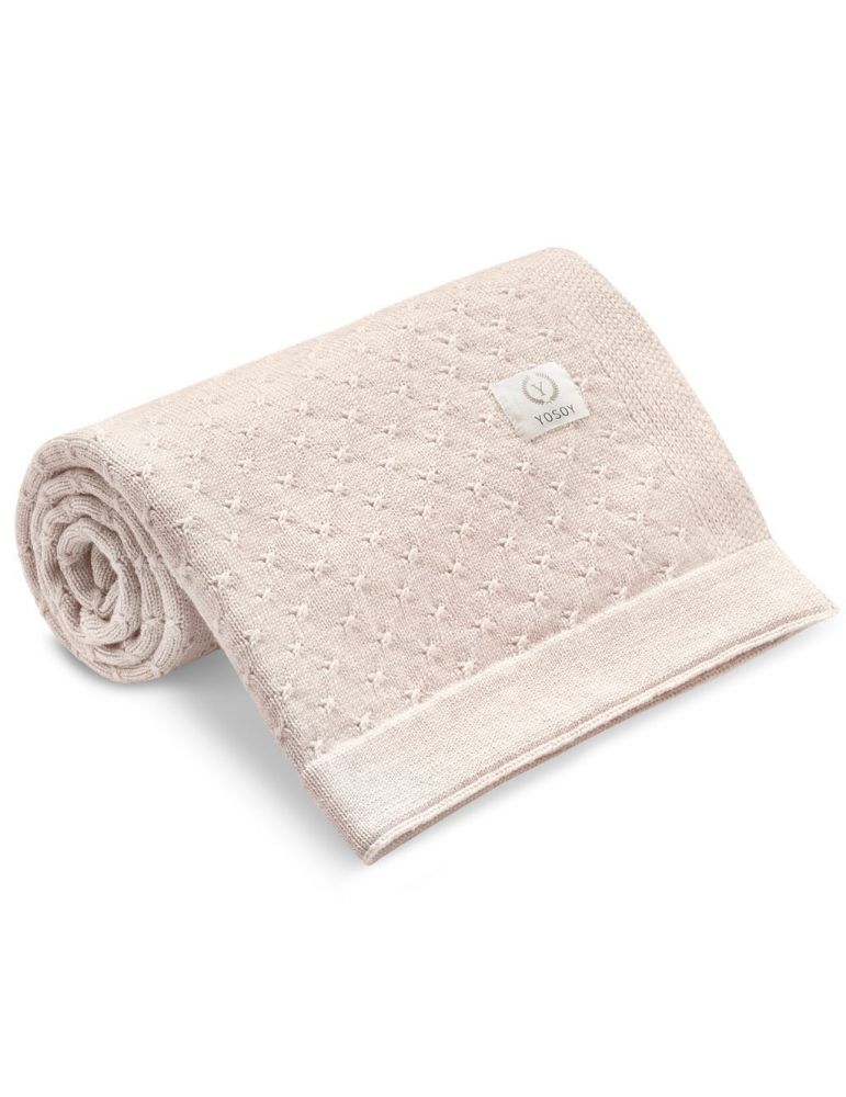 Yosoy Koc 100% merino wool Stars pudrowy róż