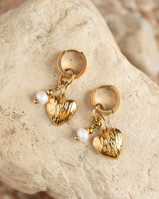 Kolczyki serca z perłą
