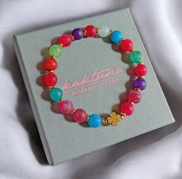 Na szczęście :: agat multicolor i czterolistna koniczynka