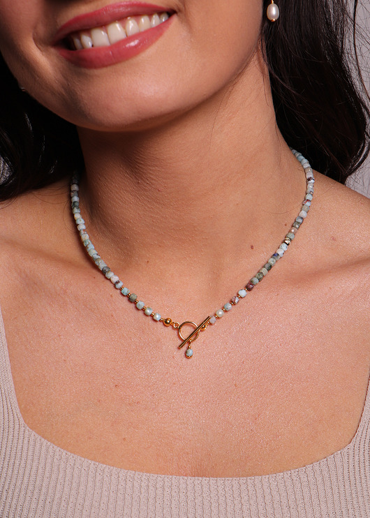 Naszyjnik larimar toggle z zawieszką