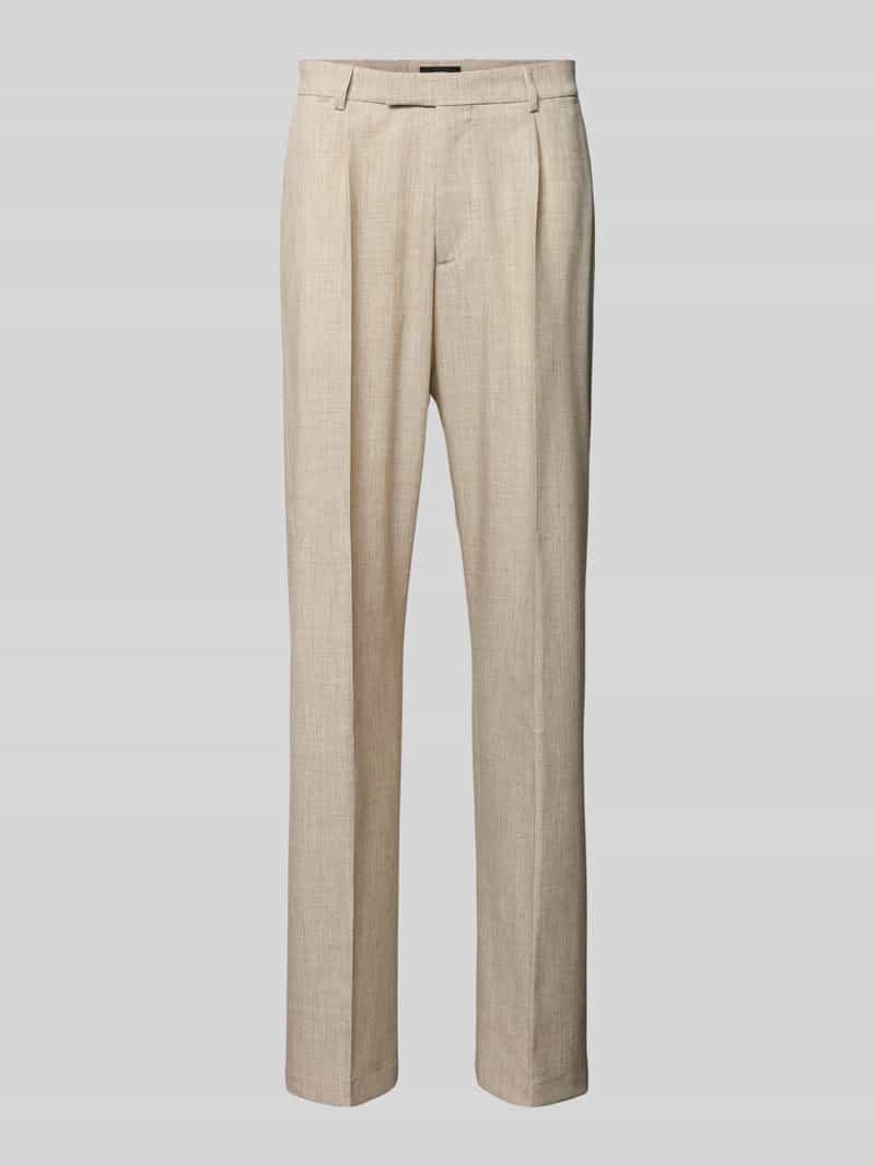 Spodnie garniturowe o kroju straight fit z domieszką wiskozy model 'EDEN'