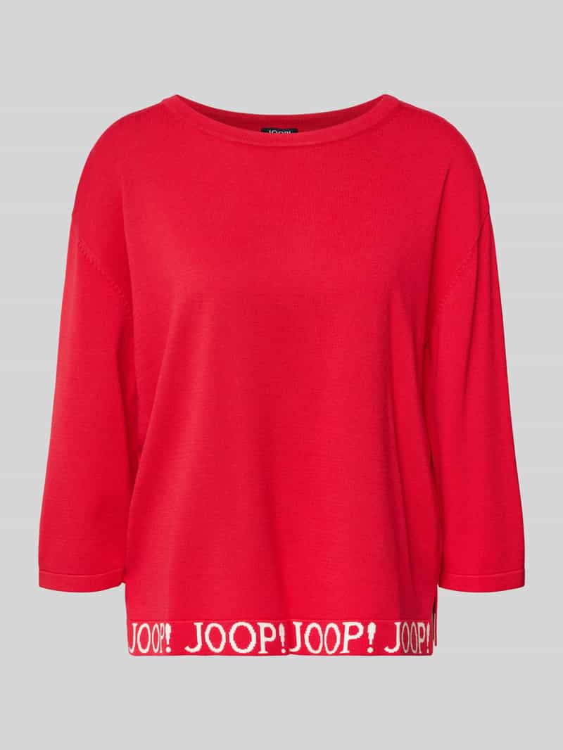 Sweter z dzianiny z detale z logo i Rękaw o dł. 3/4 Model 'Kussa'