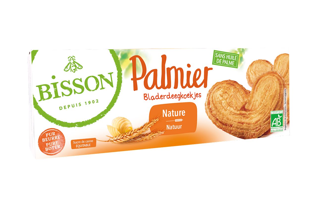Bisson Ciastka francuskie maślane palmiery 100 g Bio - słodycze lub przekąska