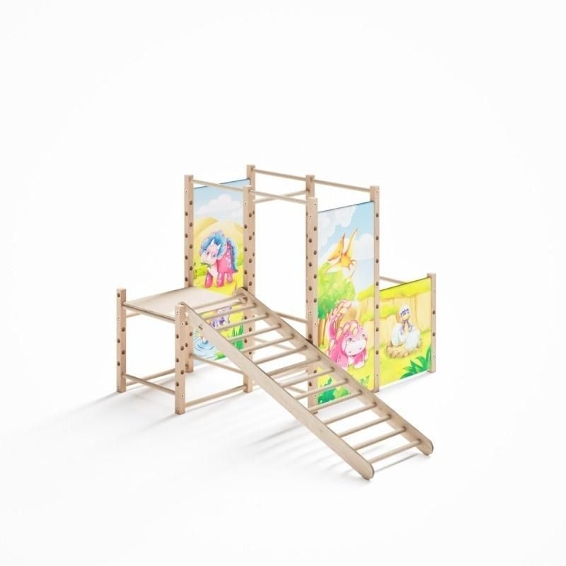 Mały plac zabaw Montessori z drabinką drewnianą - zabawka