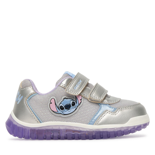 Sneakersy Geox B Lightyloo Girl B6561C 0AJAS C1316 Srebrny