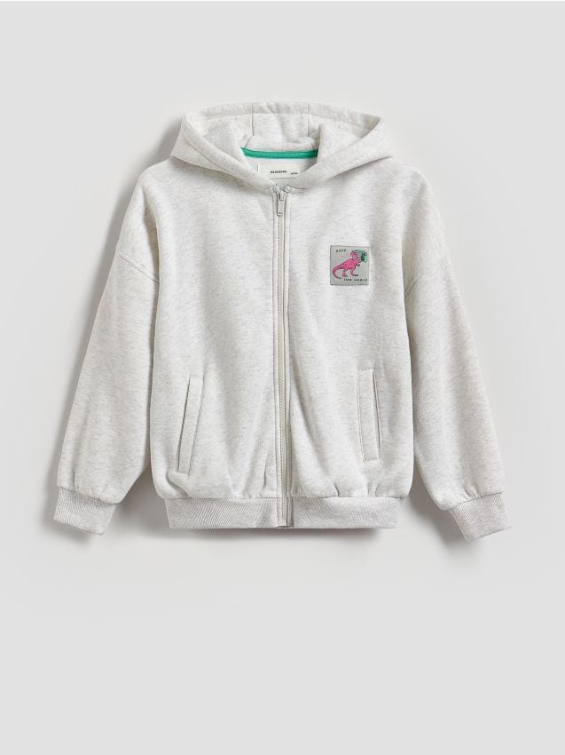 Reserved - Bluza oversize z kapturem - jasnoszary