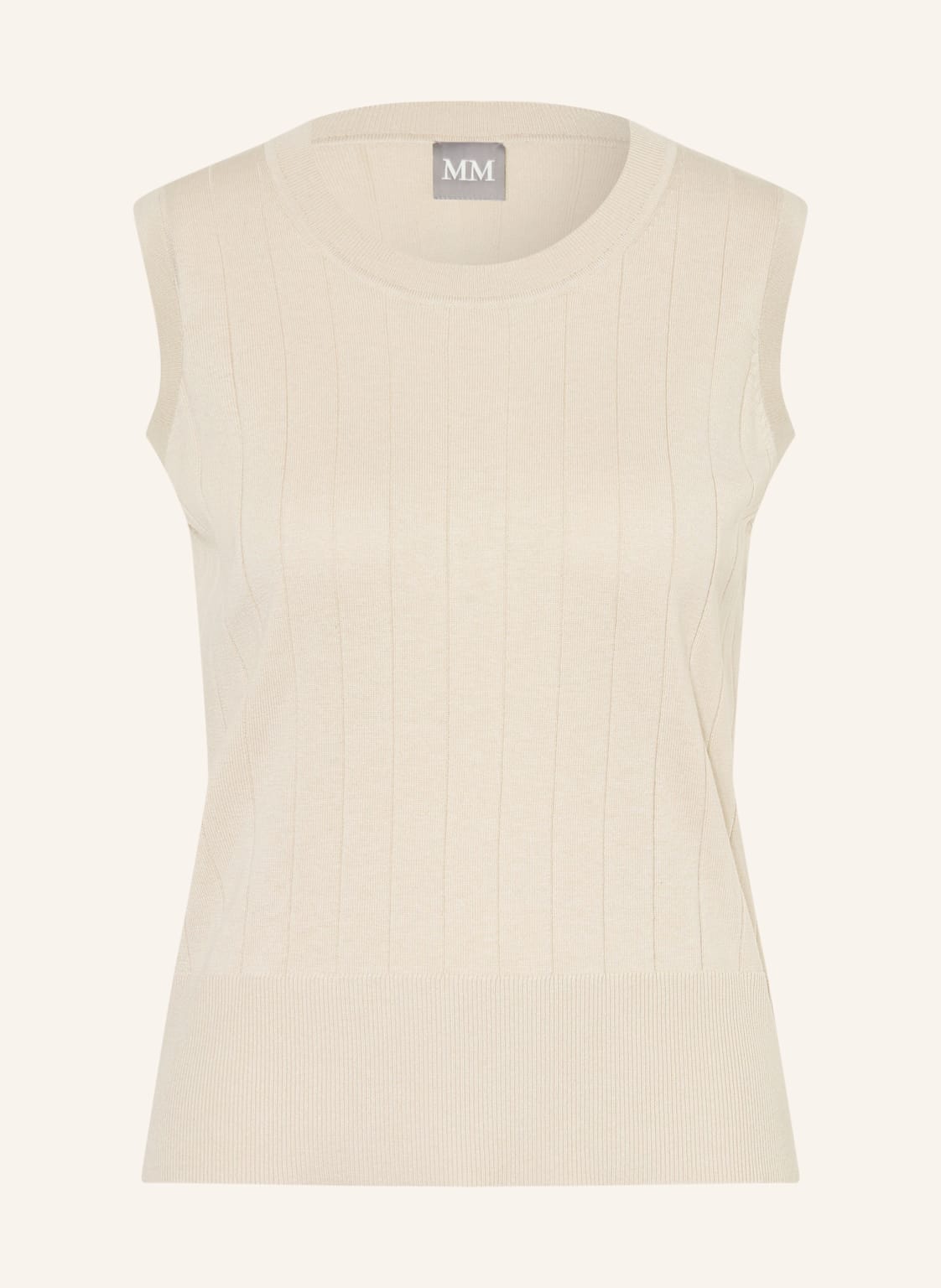 Mm By Max Mara Dzianinowy Top Riva Z Jedwabiu beige