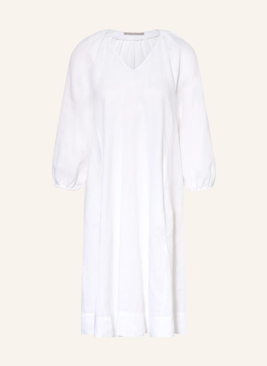 (The Mercer) N.Y. Sukienka Lniana Z Rękawami 3/4 weiss