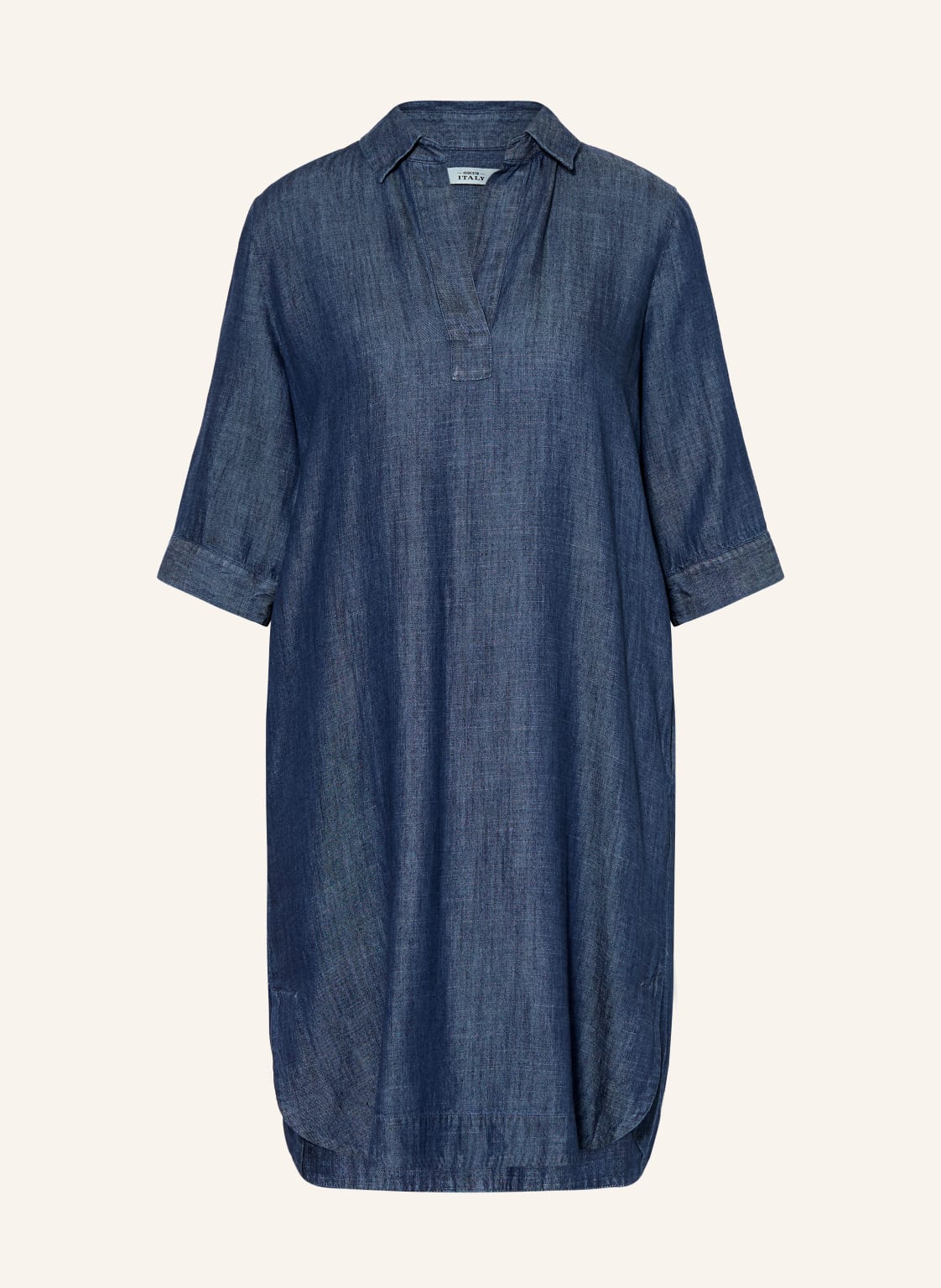 0039 Italy Sukienka W Stylu Jeansowym Z Rękawami 3/4 blau