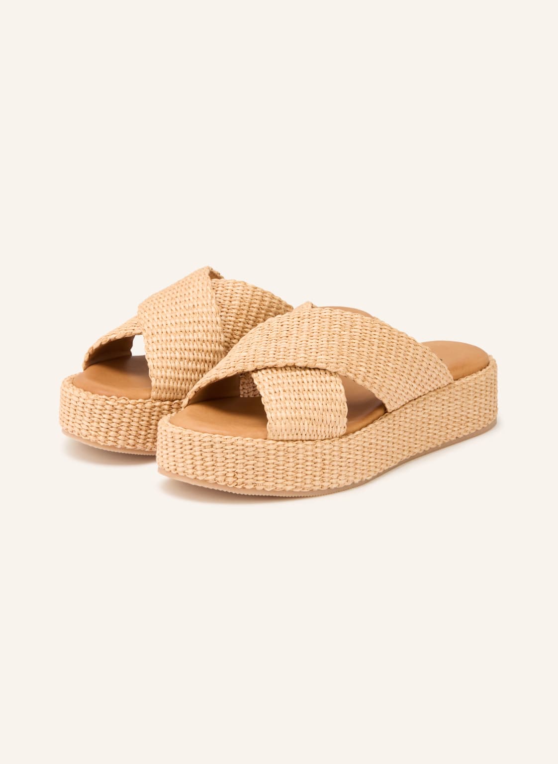 È Mia Klapki Na Płaskiej Podeszwie beige