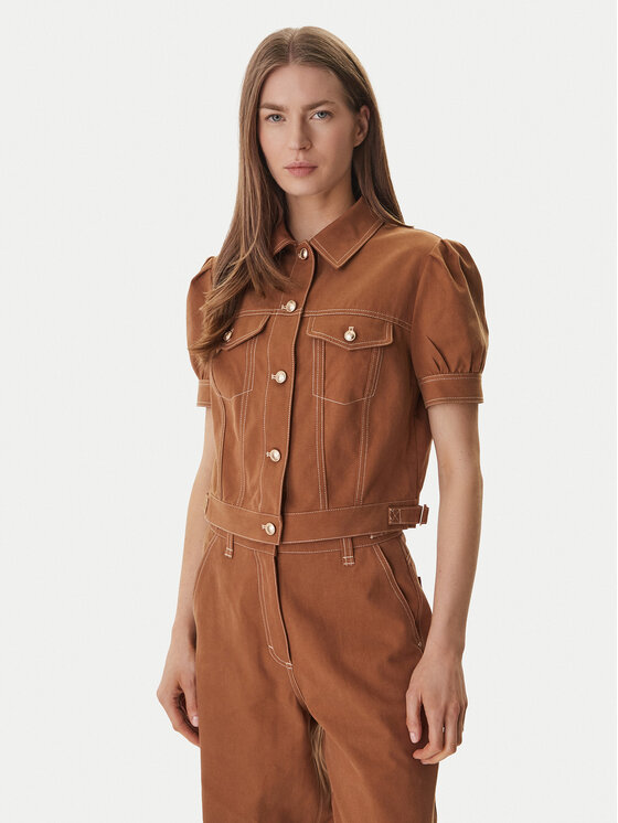 Guess Kurtka jeansowa W6GL08 W1804 Brązowy Regular Fit