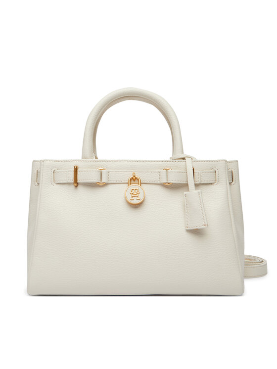 Tommy Hilfiger Torebka American Icon Mini Tote Leather AW0AW17926 Beżowy