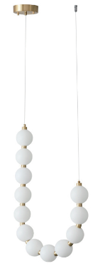 Perla - lampa wisząca 65 cm U-kształtny LED 15 W dekoracyjny nowoczesny biały