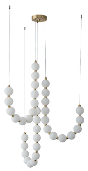 Perla - lampa wisząca 65 cm kaskadowy LED 42 W dekoracyjny nowoczesny biały