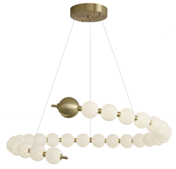 Perla - lampa wisząca 60 cm okrągły LED 24 W nowoczesny dekoracyjny złoty