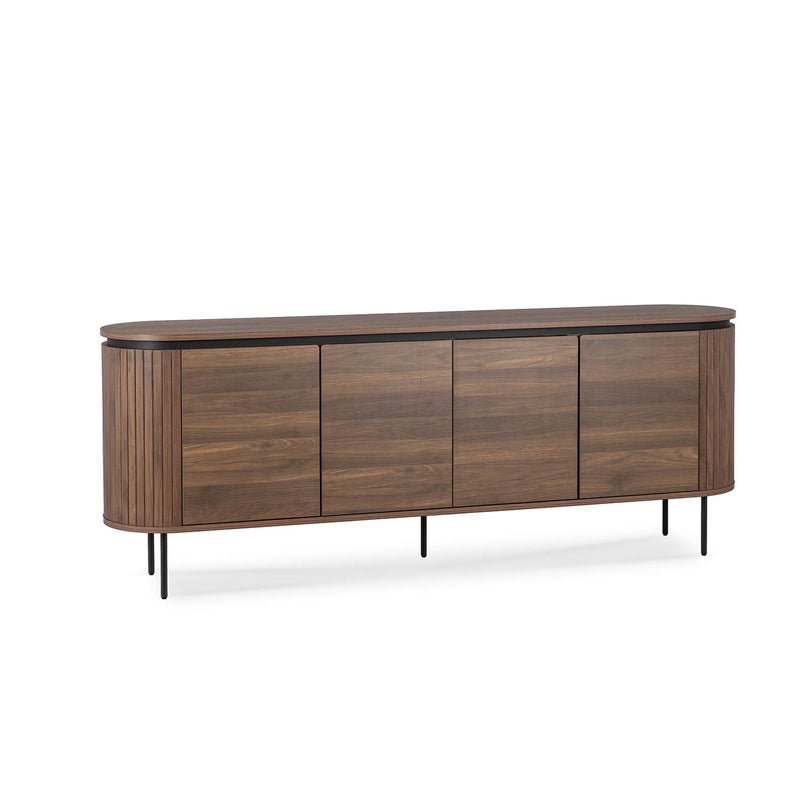 Komoda Duża z Lamelami Drewniana Do Salonu Sypialni Loft Dębowa BECK 200 cm