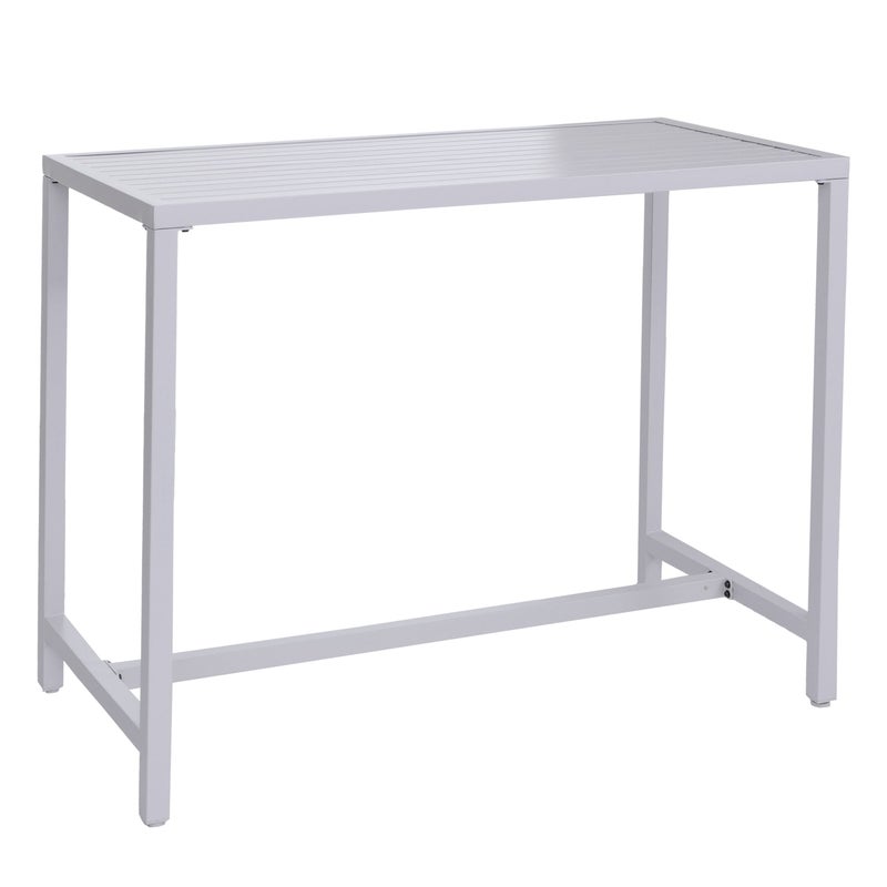 Stół barowy HWC-P91, stół ogrodowy, stół barowy, metalowy stół ogrodowy 105x130x65 cm ~ jasnoszary