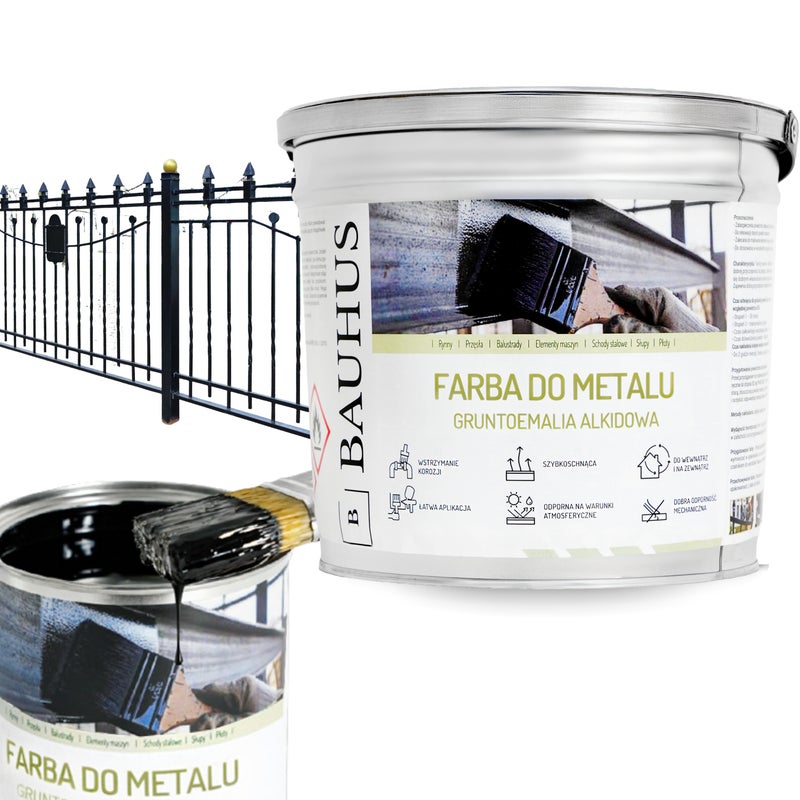 Gruntoemalia alkidowa farba do metalu czarny mat 2,5L antykorozyjna