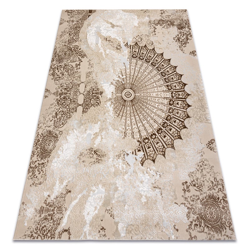 Dywan ALLURE 5715 Abstrakcja - Strukturalny, stylowy, glamour beż / biały 160x220 cm