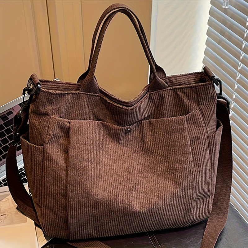 TEMU Perfect Lily Vintage Torebka z Kordem - Regulowana Torba na Ramię/Przez Ramię z Przestronnymi Wieloma Przegrodami, Zamknięcie na Zamek, Miękki