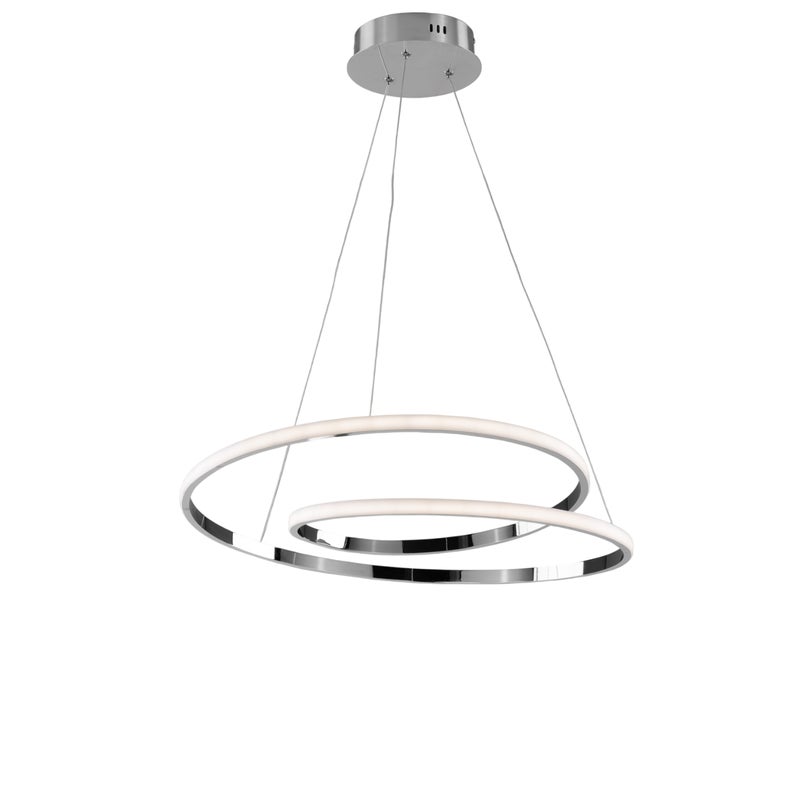 Malena Lampa wisząca z metalu i polerowanego chromowanego aluminium ze zintegrowaną diodą LED i regulowanymi kablami elektrycznymi 115 Ø50 BL247-SCR