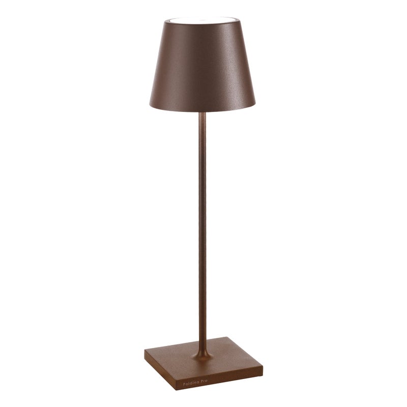 Lampa stołowa LED Poldina Pro Corten, ładowalna, ściemnialna, IP65, czas pracy 12h