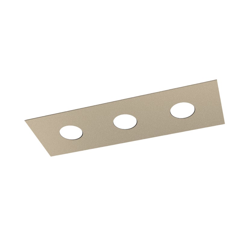 Lampa sufitowa prostokątna Toplight Area 3-punktowa z oprawką GX53, struktura piaskowa, nowoczesny design 60x20x3 cm