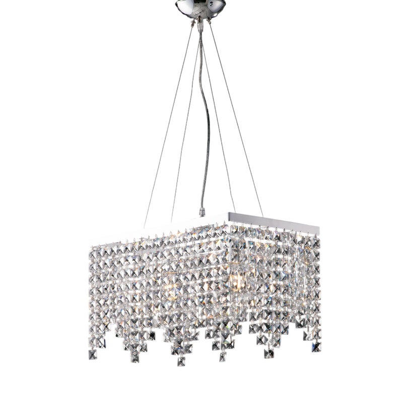 Lampa wisząca Penelope z mosiądzu i chromowanego żelaza, 2 lampy z kryształkami, dł. 48 x 30 cm, BL31-2-CR