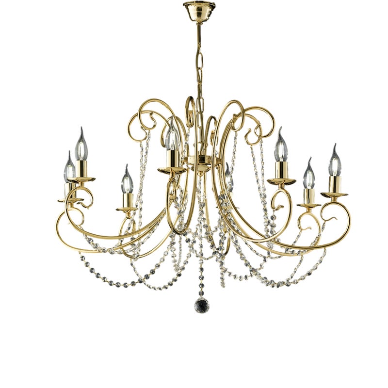 Magda 8-punktowy złoty żelazny żyrandol 118 Ø74 BL146-8-OR