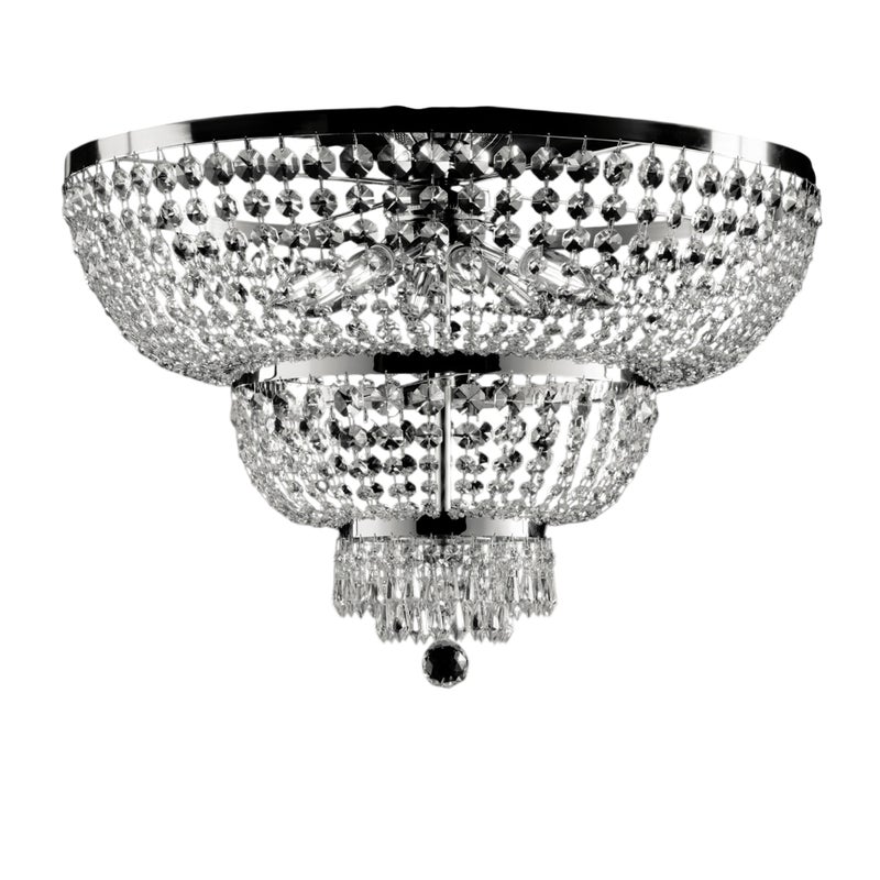 Lampa sufitowa Mozart z żelaza i chromowanego mosiądzu z kryształkami 8 świateł H.48 Ø65 BL189-PL8-CR
