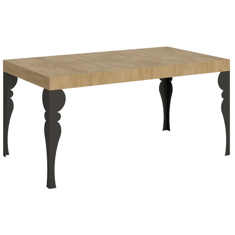Stół rozkładany Paxon 90x160/420 cm Dąb naturalny z ramą antracytową
