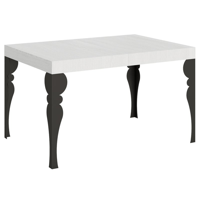 Stół rozkładany 90x130/390 cm Paxon Biały Jesion Stelaż Antracyt